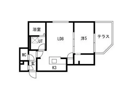 南9西15MS(1LDK/1階)の間取り写真