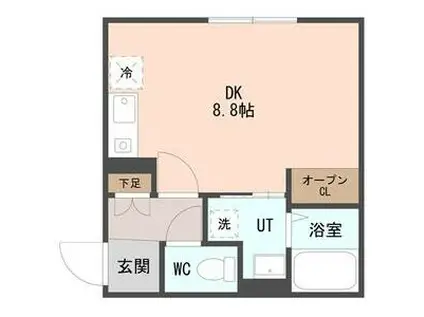 COFFRET西町北(ワンルーム/4階)の間取り写真