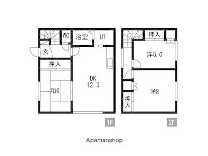 札幌市東西線 発寒南駅 徒歩29分 2階建 築34年(3LDK)の間取り写真