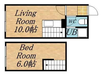 サグレス21(1LDK/2階)の間取り写真