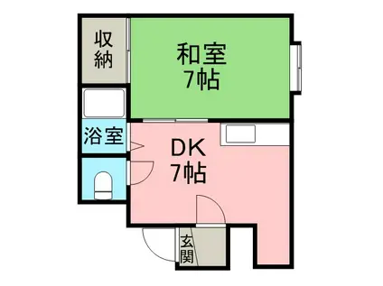 リバージュヴィラ24(1DK/2階)の間取り写真