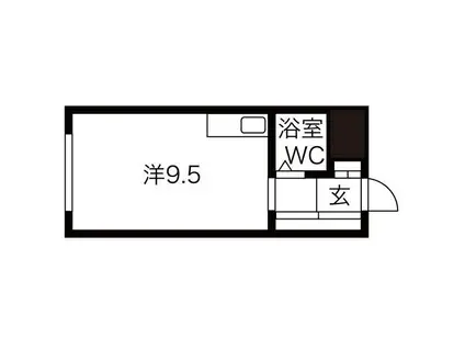 ベルヴィル壱番館(ワンルーム/2階)の間取り写真