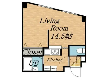 TOMS38(ワンルーム/3階)の間取り写真