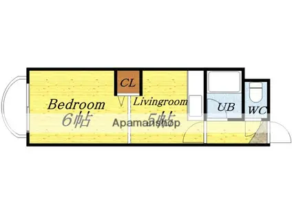 ウィングス札幌(1DK/2階)の間取り写真