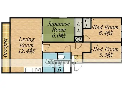 ゼストN39(3LDK/1階)の間取り写真