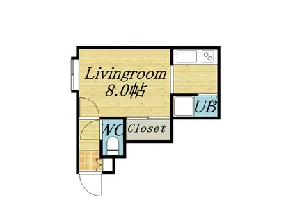 ノースペガサス弐番館(1K/3階)の間取り写真