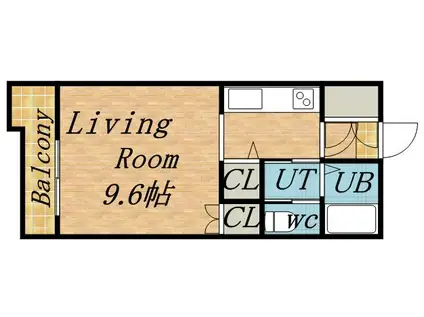 シャトーブラン17(1DK/7階)の間取り写真