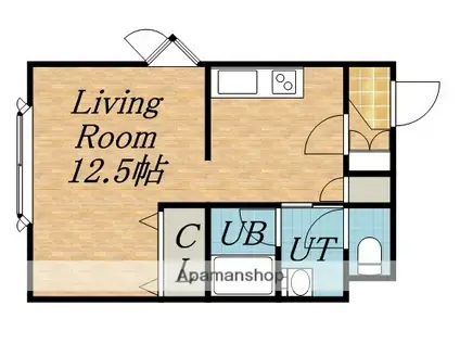 ジュネス・ディス(1K/2階)の間取り写真