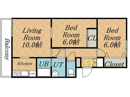 M.マエダ1(2LDK/3階)の間取り写真