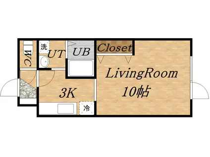 サザンシティ17(1K/2階)の間取り写真