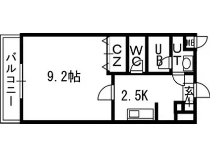 スカイヒルズN15(1K/8階)の間取り写真