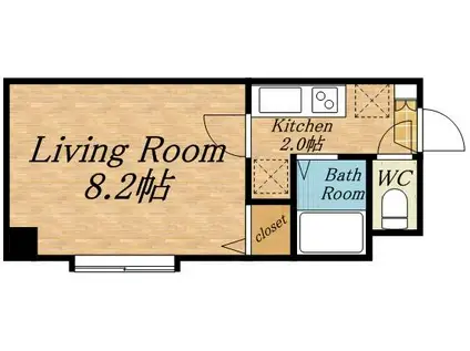 CORE24B(1K/4階)の間取り写真