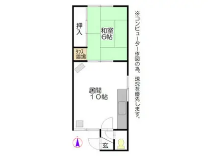 ザ セカンドマンション ボーニ(1LDK/2階)の間取り写真