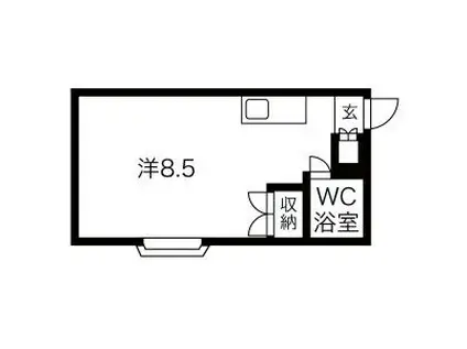 ハイデンスMM八軒(ワンルーム/3階)の間取り写真