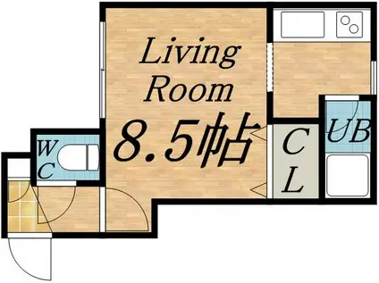 JKステージN14B(1K/3階)の間取り写真