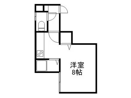 シャトーミリオン(1K/1階)の間取り写真