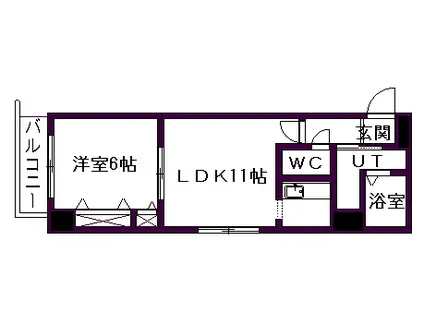 フォレスト円山(1LDK/6階)の間取り写真