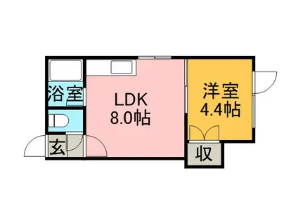 ラメール23(1DK/3階)の間取り写真