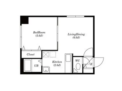 セシアスブルー(1DK/1階)の間取り写真