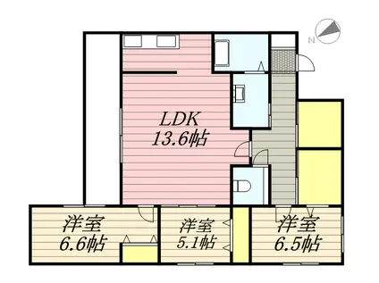 フェスタリア宮の森(3LDK/4階)の間取り写真