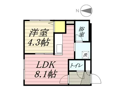ELLE南麻生(1LDK/4階)の間取り写真