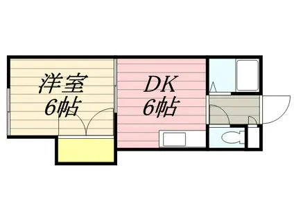 ハーベスト20(1DK/2階)の間取り写真