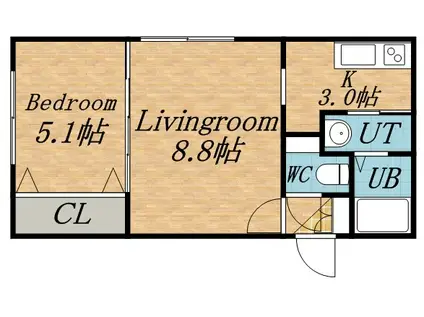 SKY LUCORE(1LDK/4階)の間取り写真