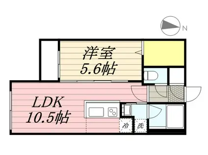 シャトーライフ近代美術館前1(1LDK/2階)の間取り写真