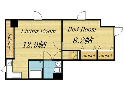 ネオアージュ大通西(1LDK/8階)の間取り写真