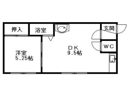 こもだハイツ(1DK/2階)の間取り写真