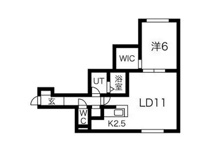 BLANC本町(1LDK/2階)の間取り写真