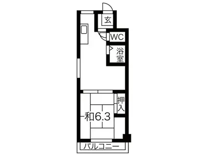 石橋ハイツI(1LDK/6階)の間取り写真