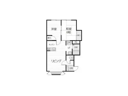 レジデンスHK(2DK/2階)の間取り写真