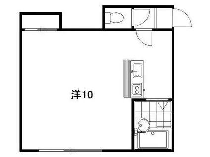 キャメロットⅡ(1K/1階)の間取り写真