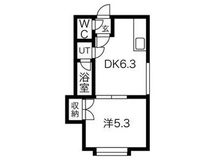 JPコート元町II (1DK/1階)の間取り写真