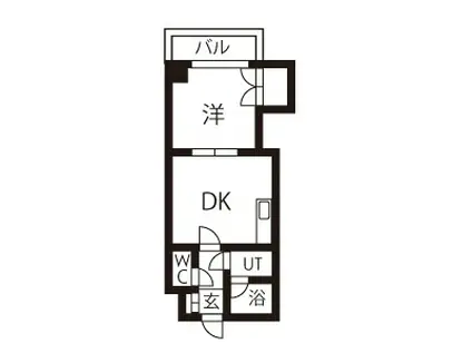 スカイパレス32(1DK/2階)の間取り写真
