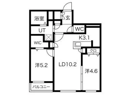 ALPHA GRANDE札幌南4条(2LDK/4階)の間取り写真