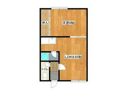 真栄マンション(1LDK/2階)の間取り写真