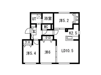 GLACIA N32(3LDK/3階)の間取り写真