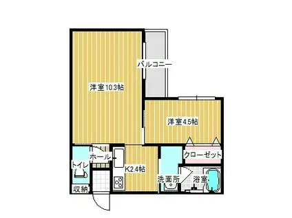 DOONA札幌(1LDK/4階)の間取り写真