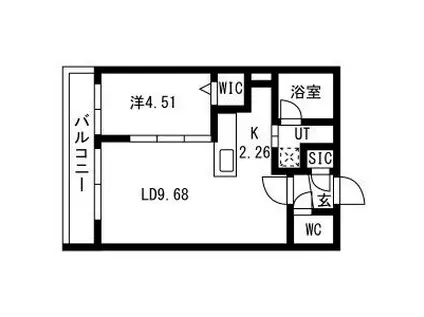 CAVATINA(1LDK/4階)の間取り写真