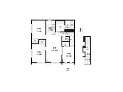 ルミエール北34東4(3LDK/1階)の間取り写真