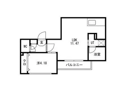 GA-北11東12 MS(1LDK/3階)の間取り写真