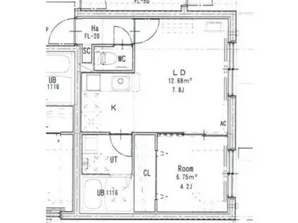 JEEK BLAU MOTOMACHI(1LDK/1階)の間取り写真