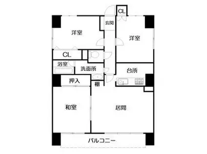 サンロード南5条(3LDK/7階)の間取り写真