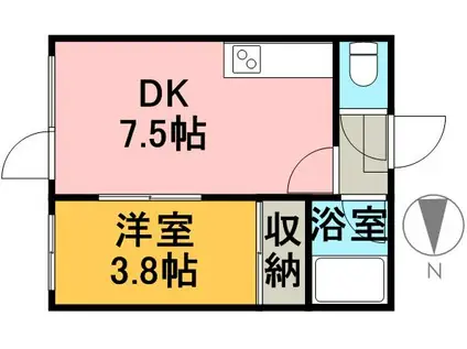 アーバンコート元町Ⅰ(1DK/3階)の間取り写真