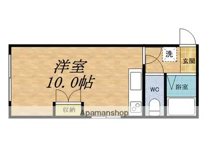 ロイヤルみどり102(ワンルーム/4階)の間取り写真