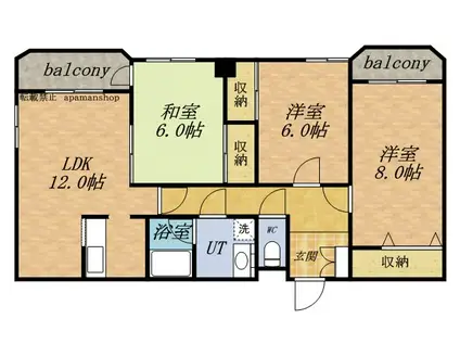 ハーバーライトビュー(3LDK/3階)の間取り写真