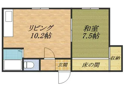 入船コーポ(1LDK/3階)の間取り写真