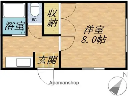 グリンコーポⅠ(1K/1階)の間取り写真
